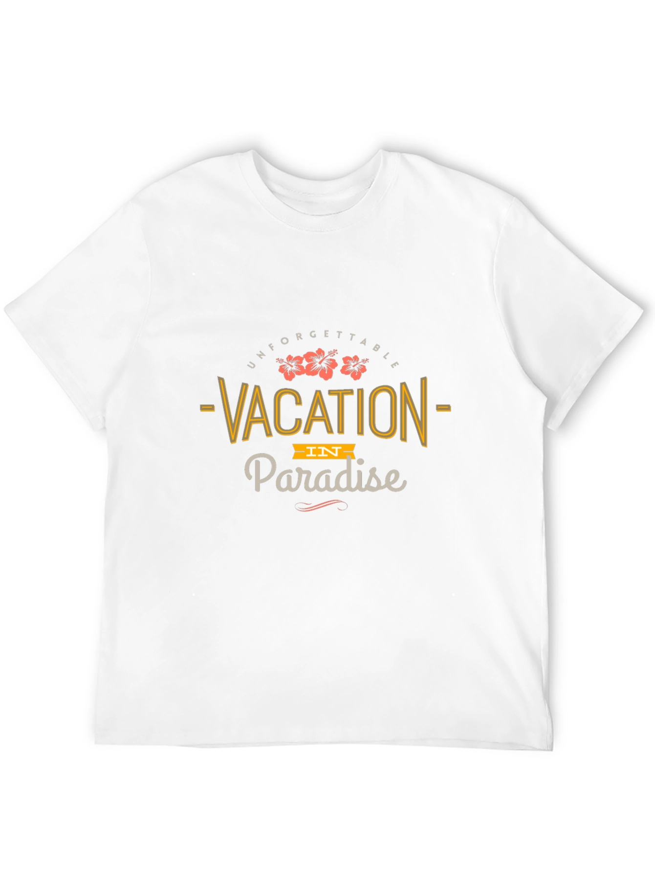 Vacation in Paradise Black Graphic T-Shirt