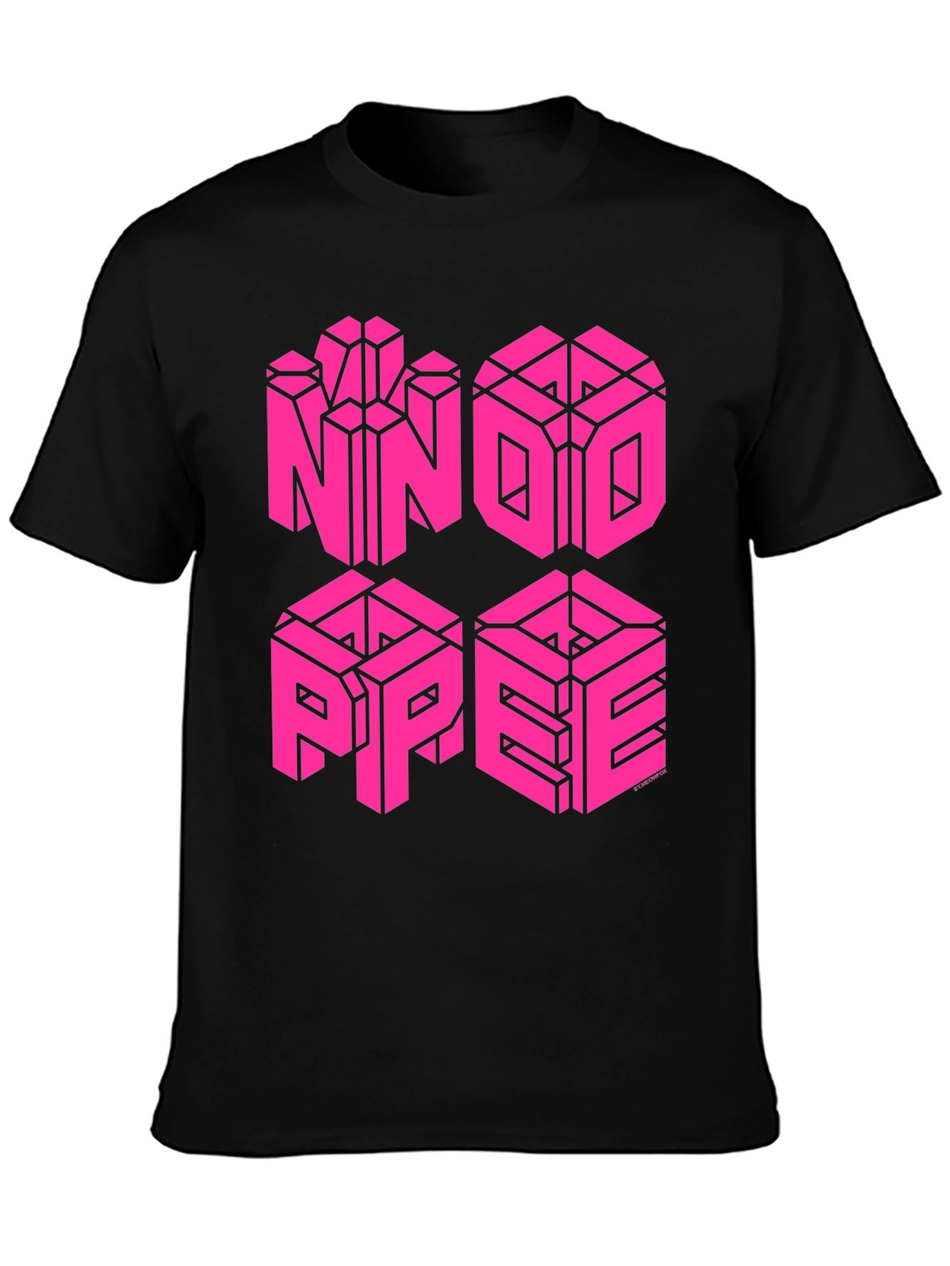 Optical Illusion Cube T-Shirt - Black
