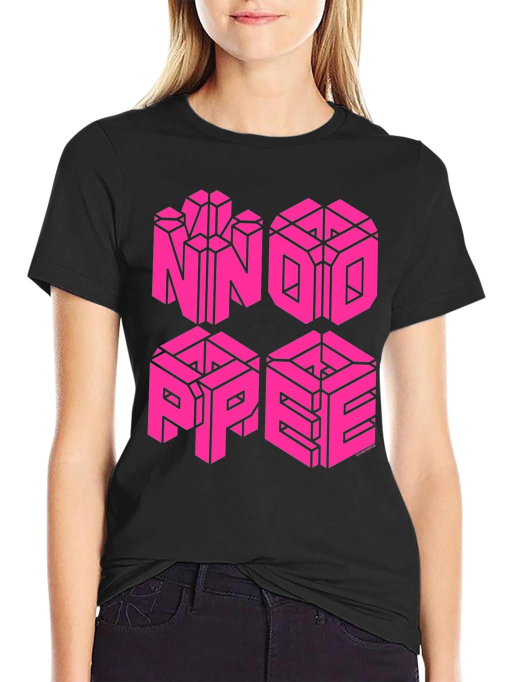 Optical Illusion Cube T-Shirt - Black