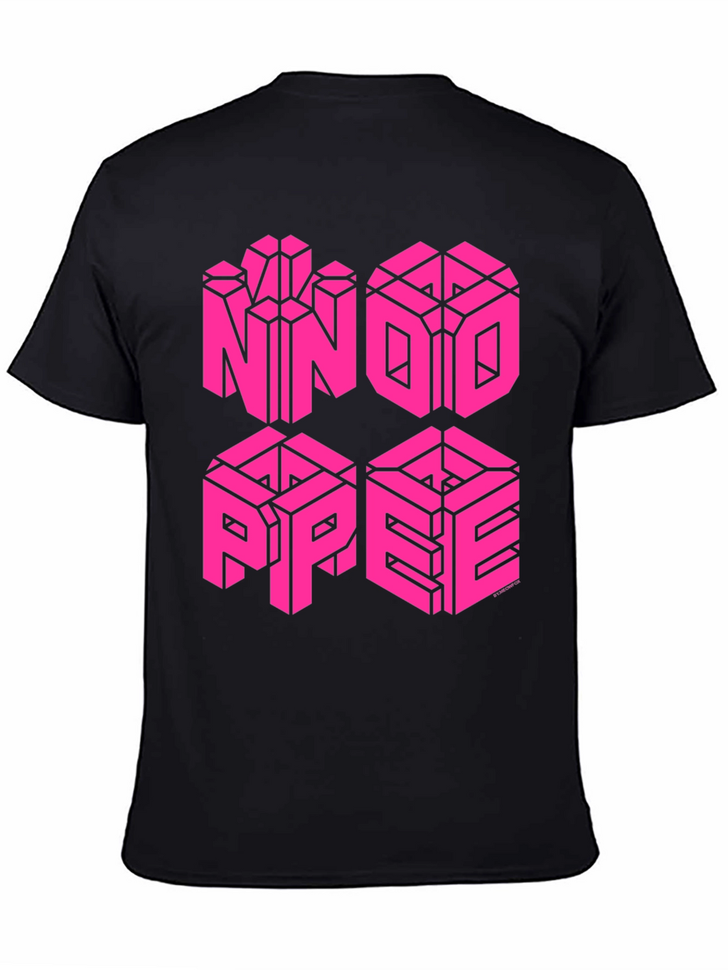 Optical Illusion Cube T-Shirt - Black