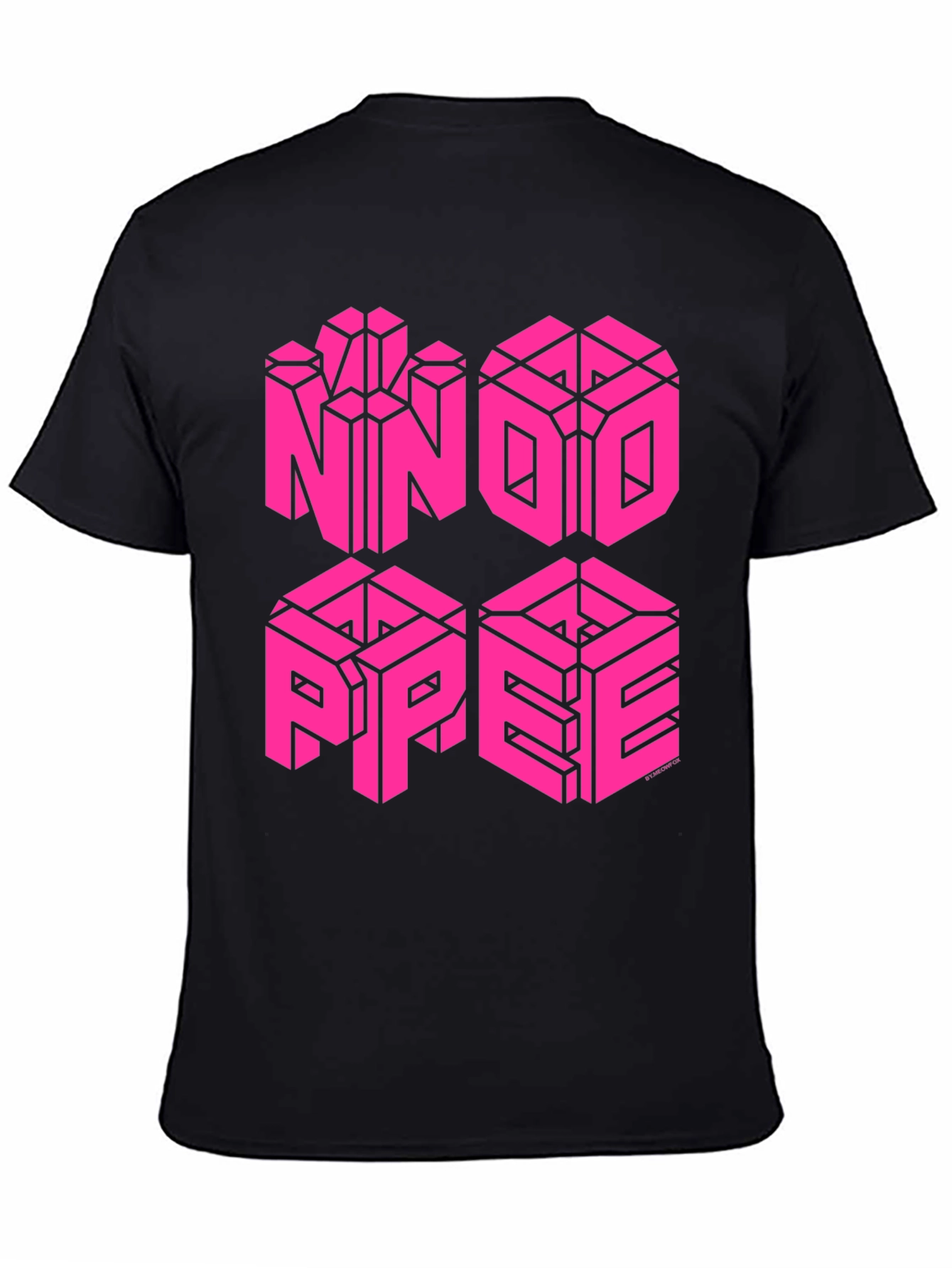 Optical Illusion Cube T-Shirt - Black