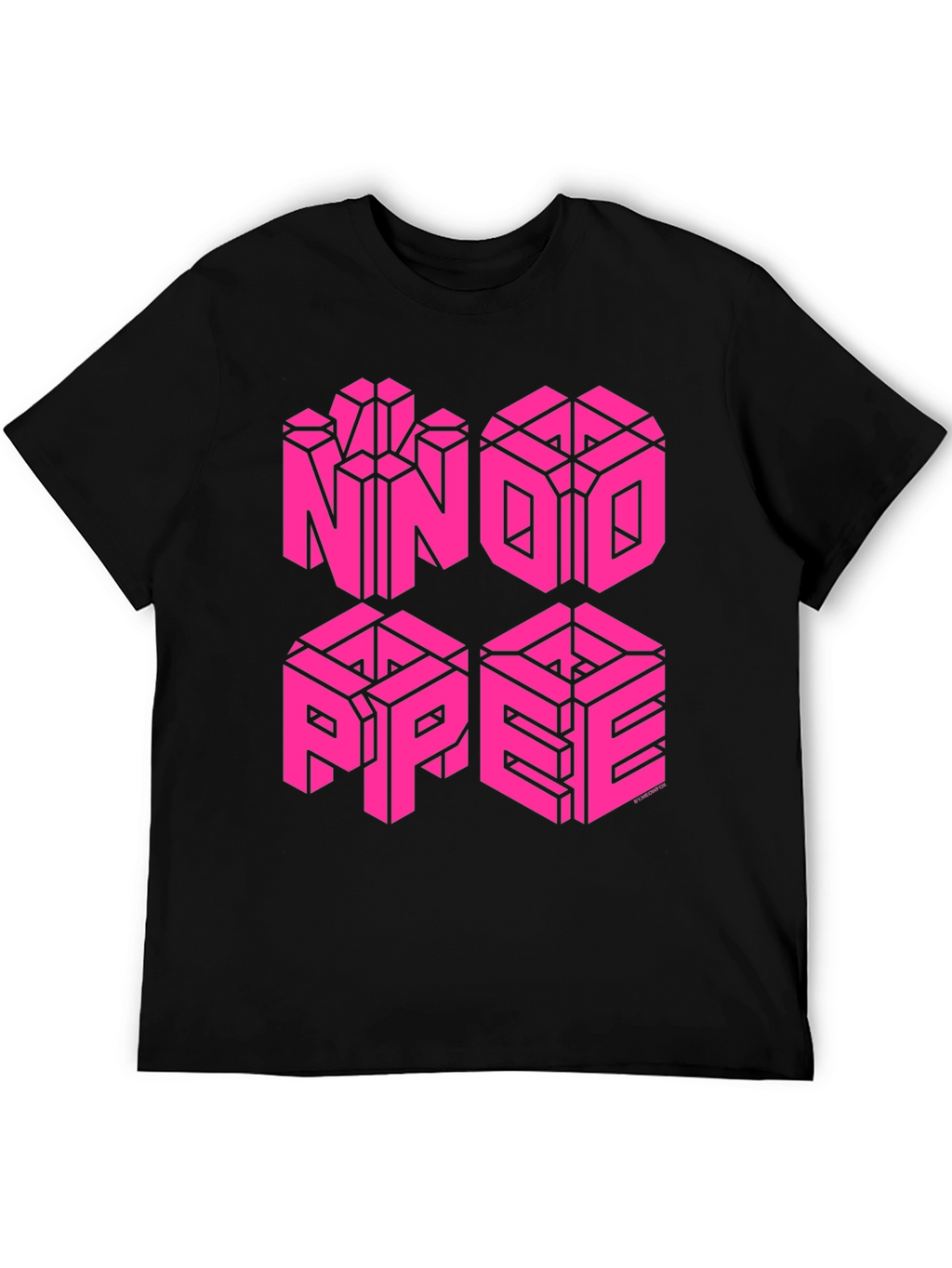 Optical Illusion Cube T-Shirt - Black