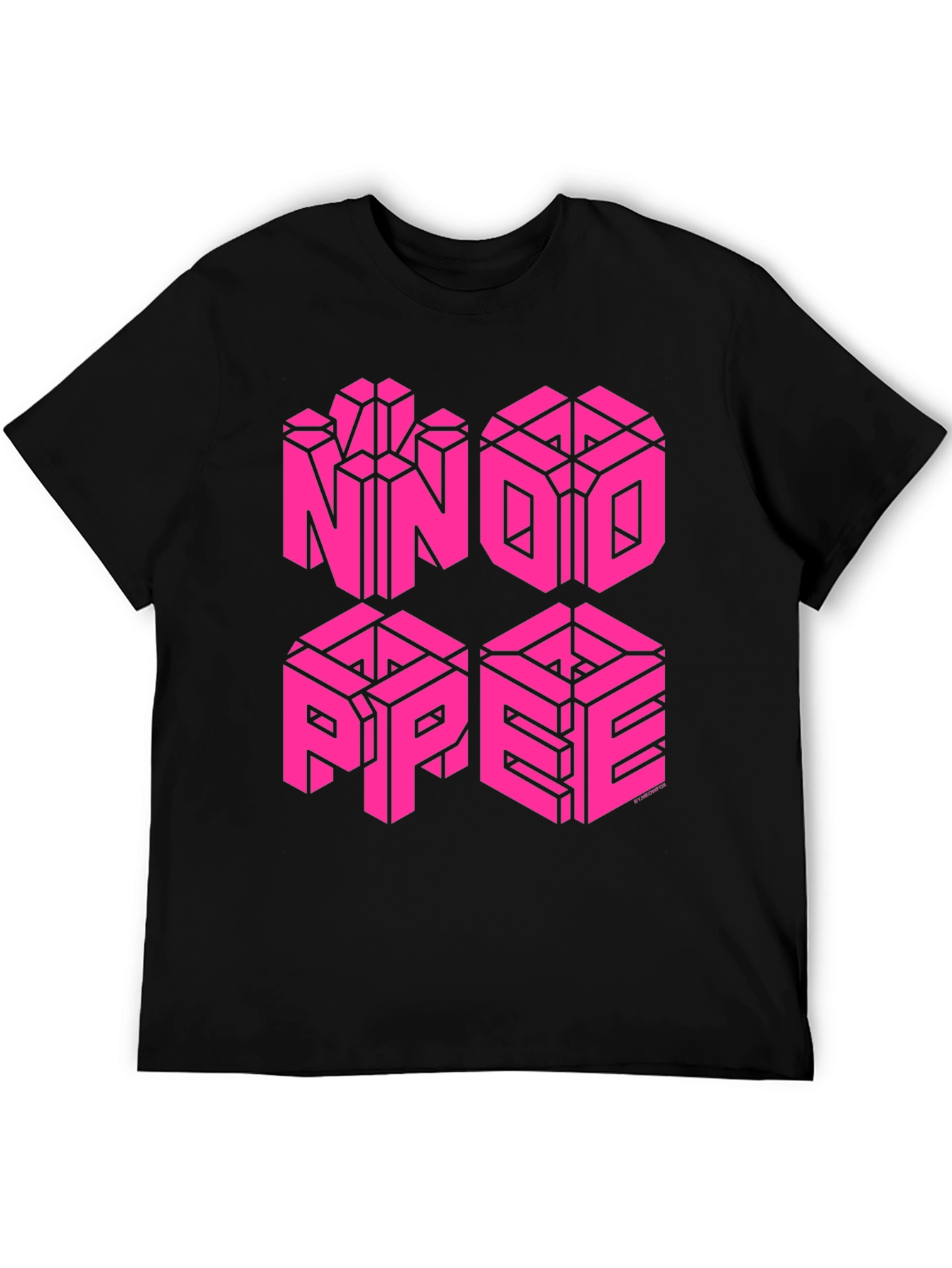 Optical Illusion Cube T-Shirt - Black