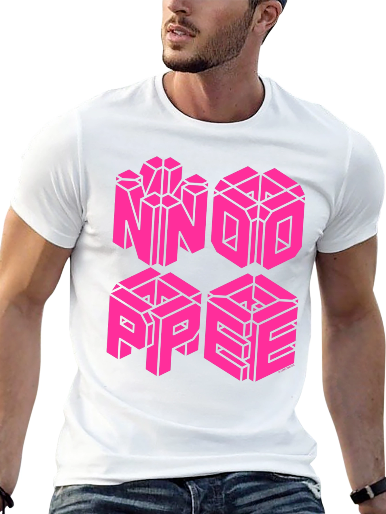 Optical Illusion Cube T-Shirt - Black