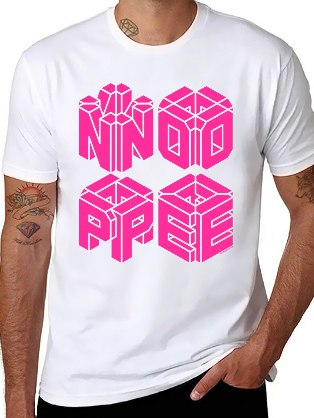 Optical Illusion Cube T-Shirt - Black