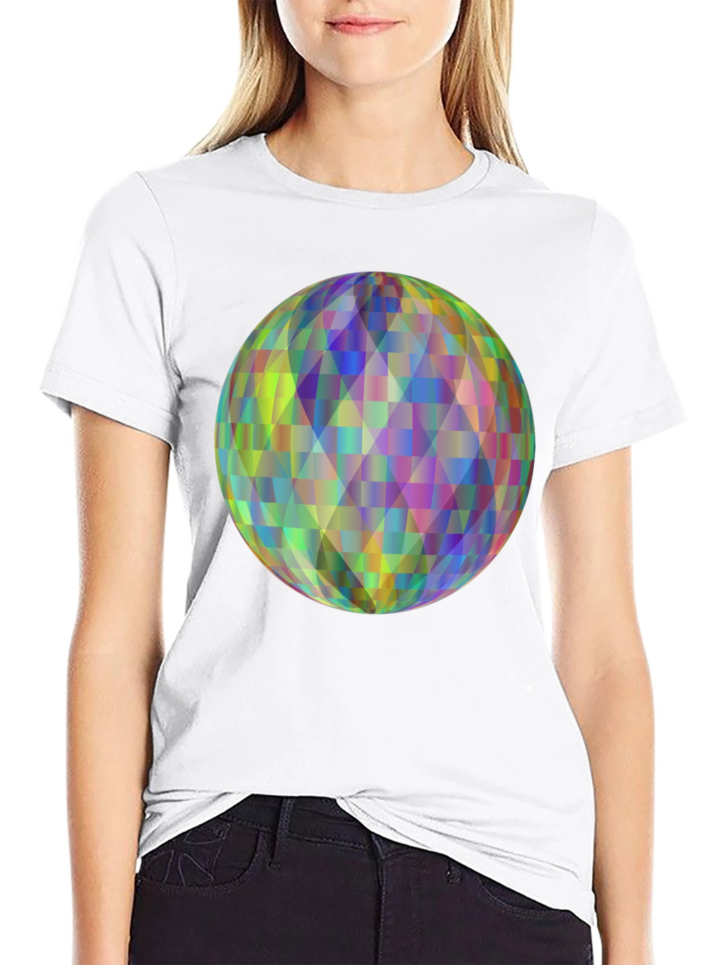 Geometric Orb Graphic Black T-Shirt