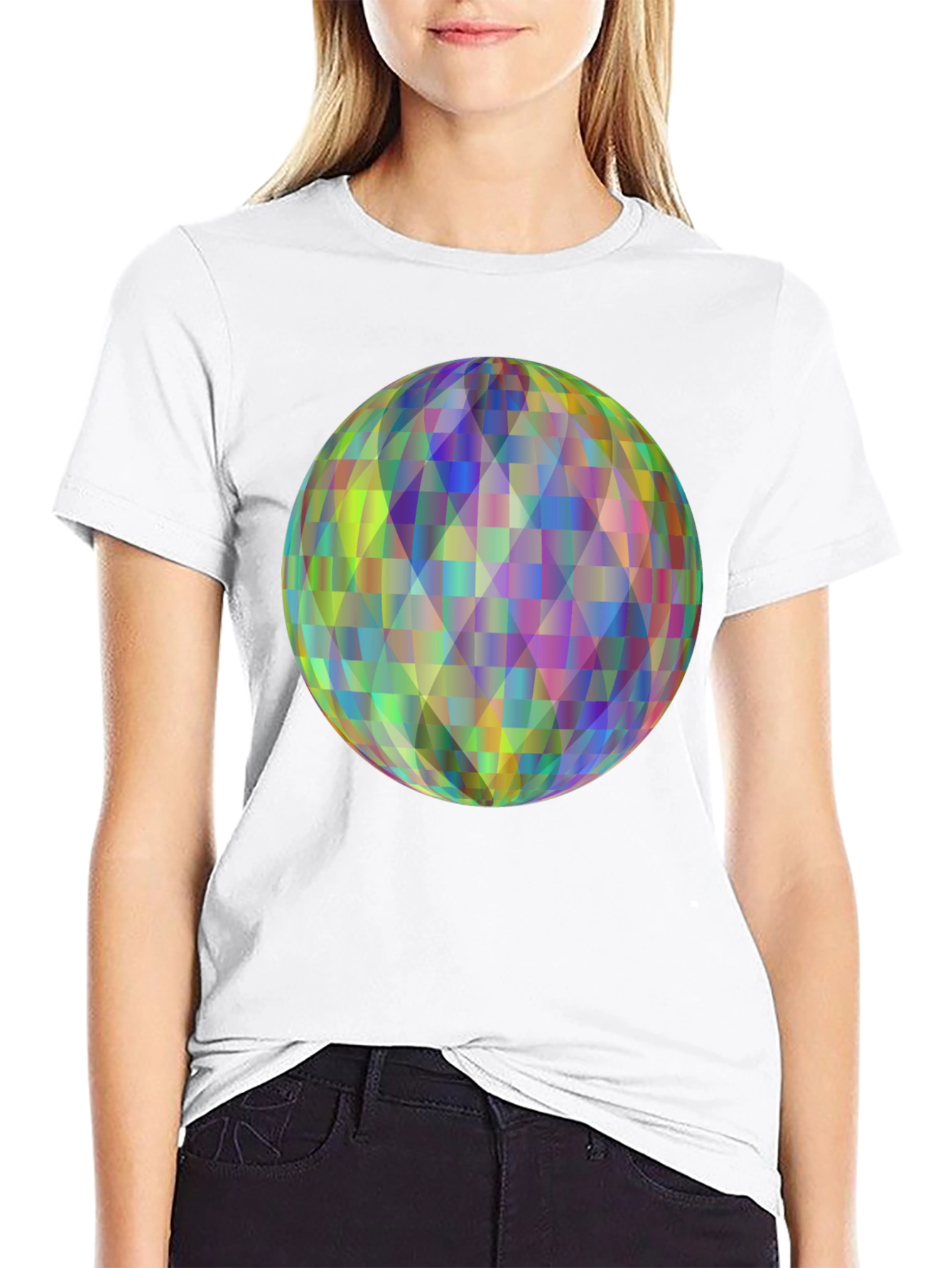 Geometric Orb Graphic Black T-Shirt