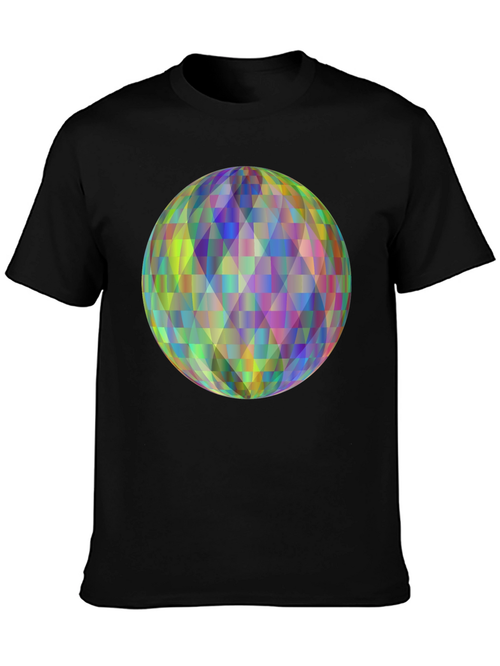 Geometric Orb Graphic Black T-Shirt