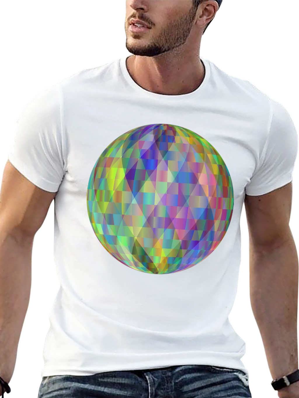 Geometric Orb Graphic Black T-Shirt