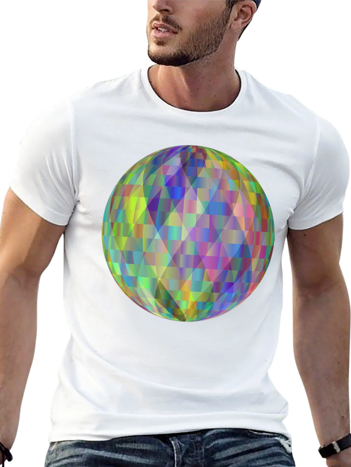 Geometric Orb Graphic Black T-Shirt