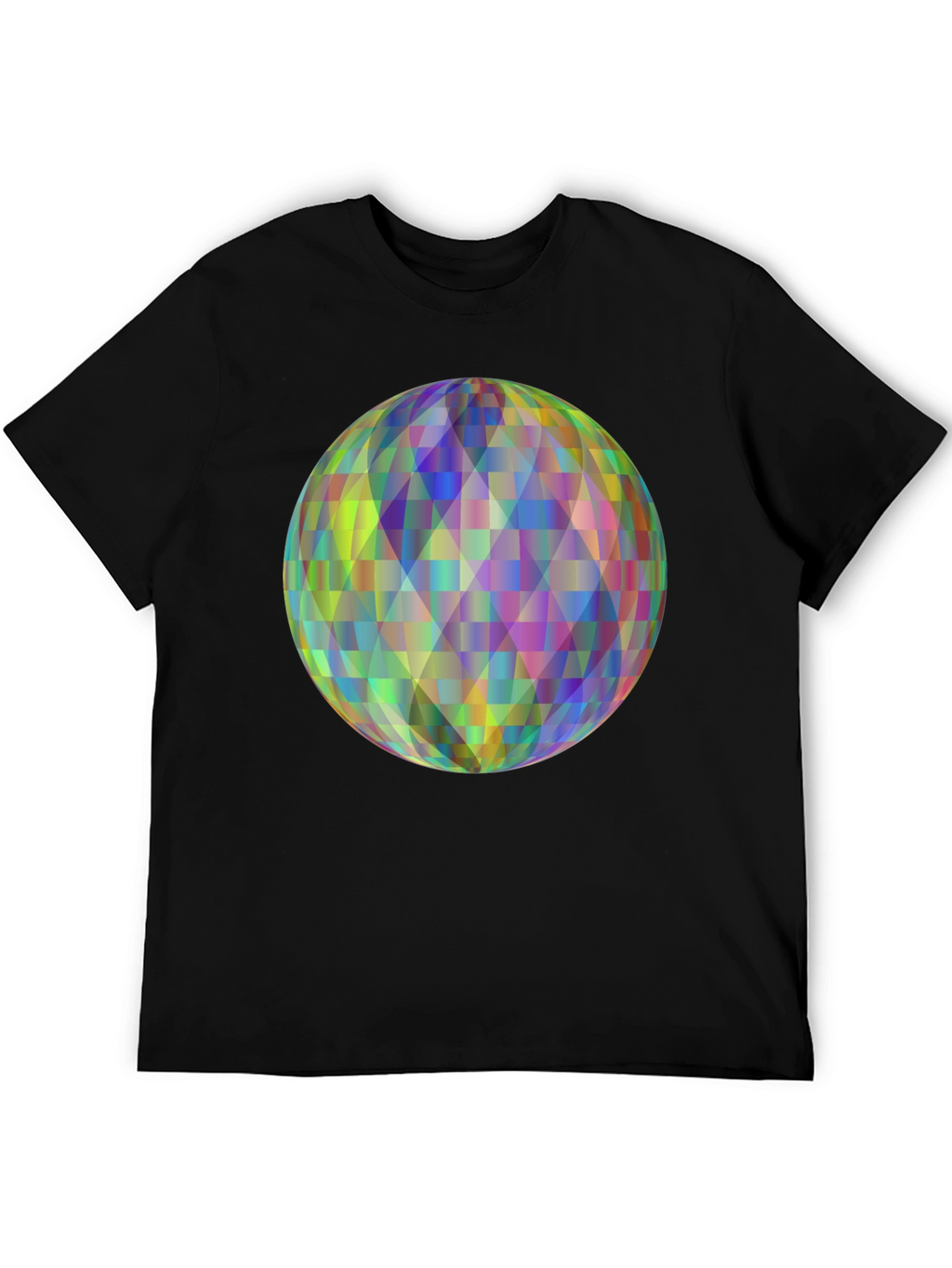 Geometric Orb Graphic Black T-Shirt