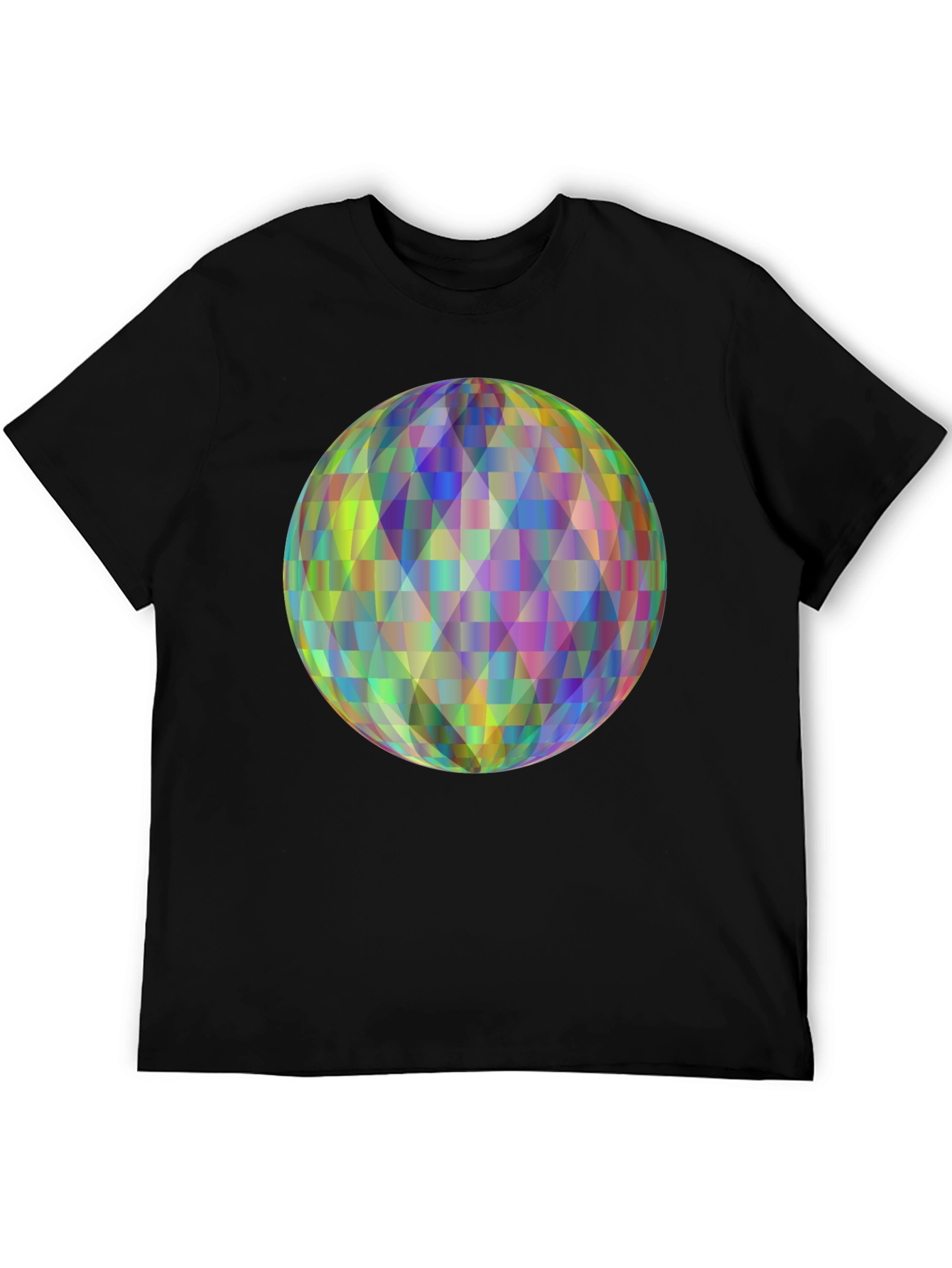 Geometric Orb Graphic Black T-Shirt