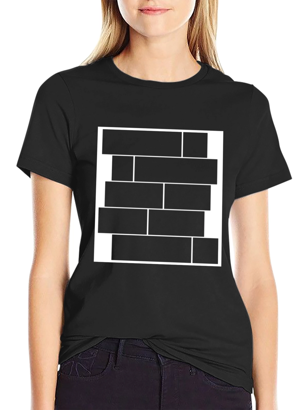Modern Abstract Graphic Tee - Black