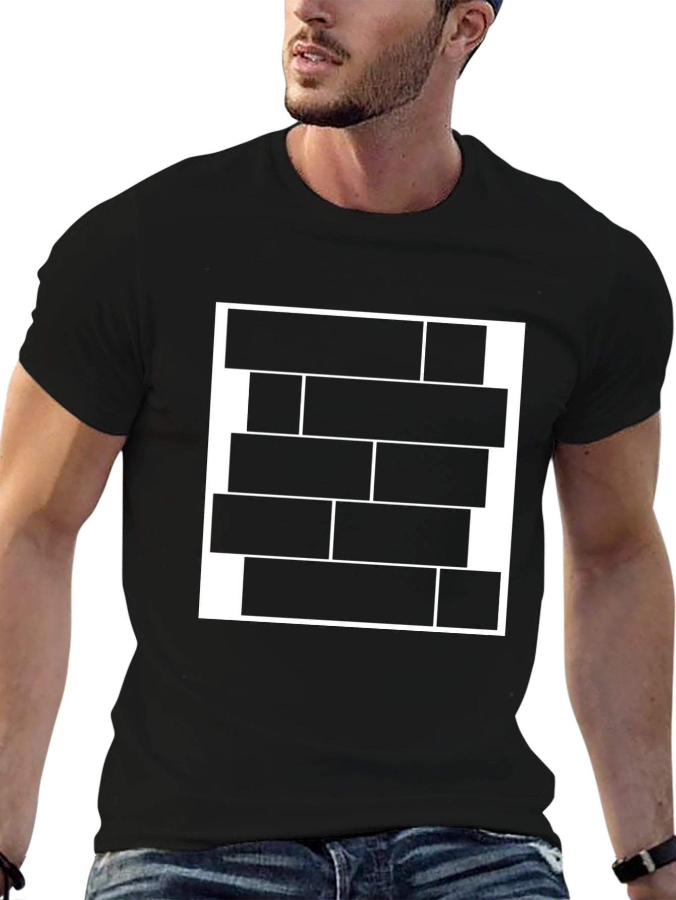 Modern Abstract Graphic Tee - Black