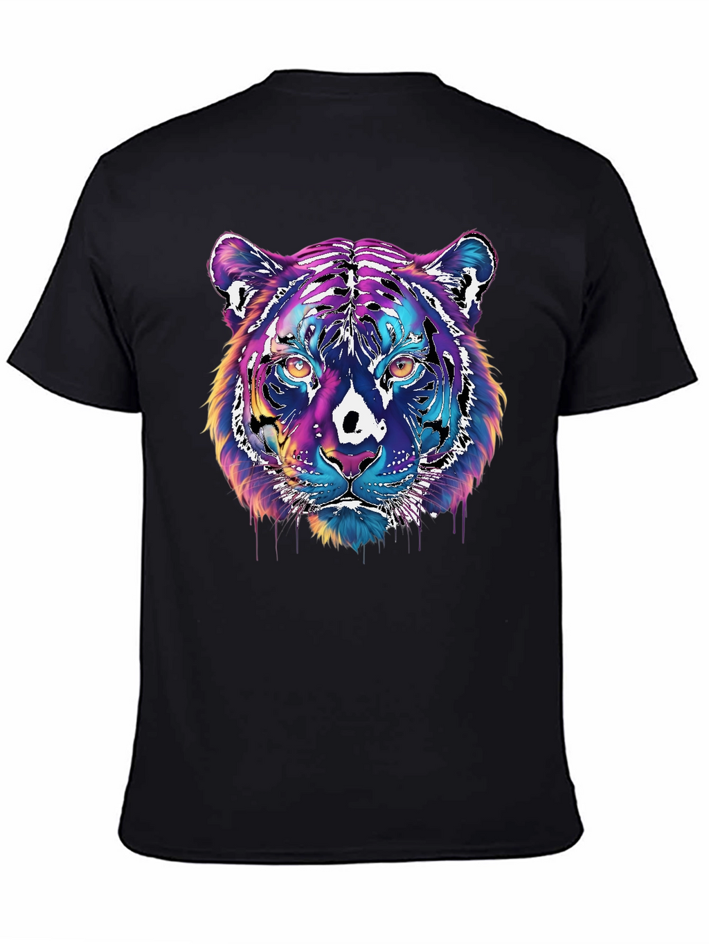 Vivid Tiger Graphic T-Shirt - Black