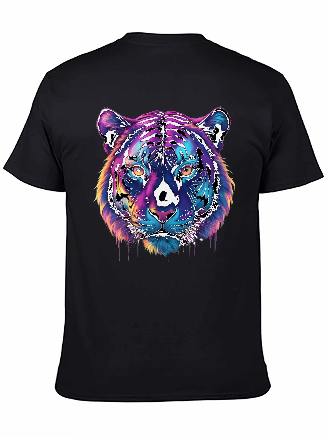 Vivid Tiger Graphic T-Shirt - Black