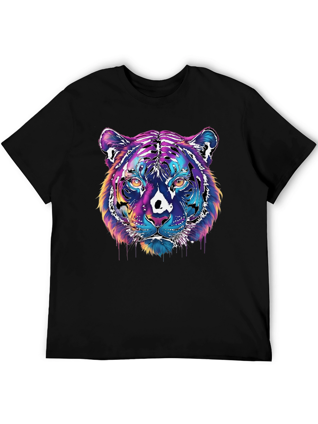 Vivid Tiger Graphic T-Shirt - Black