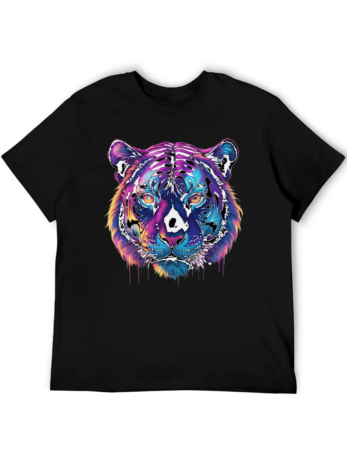 Vivid Tiger Graphic T-Shirt - Black