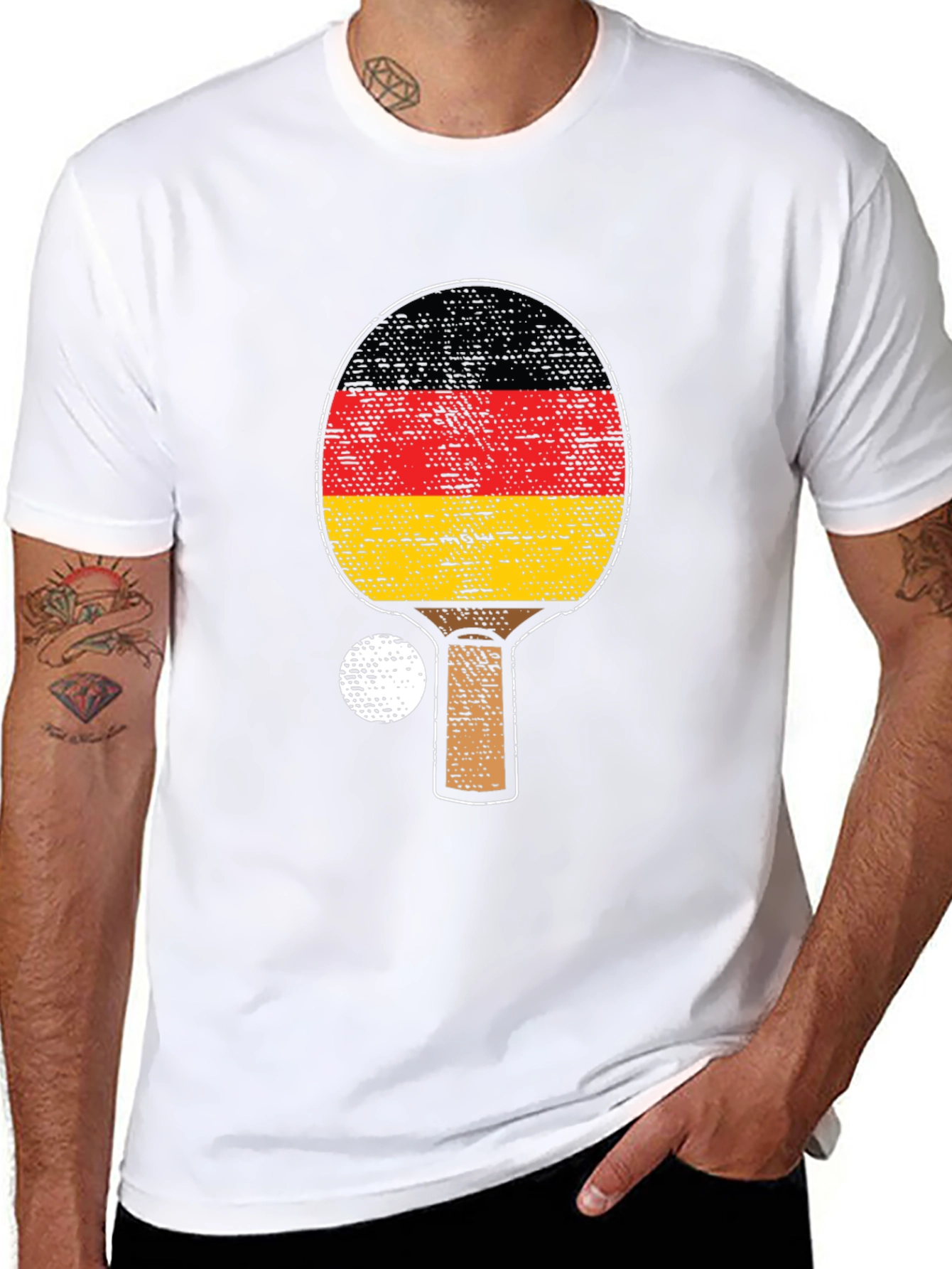Germany Flag Table Tennis Racket T-Shirt