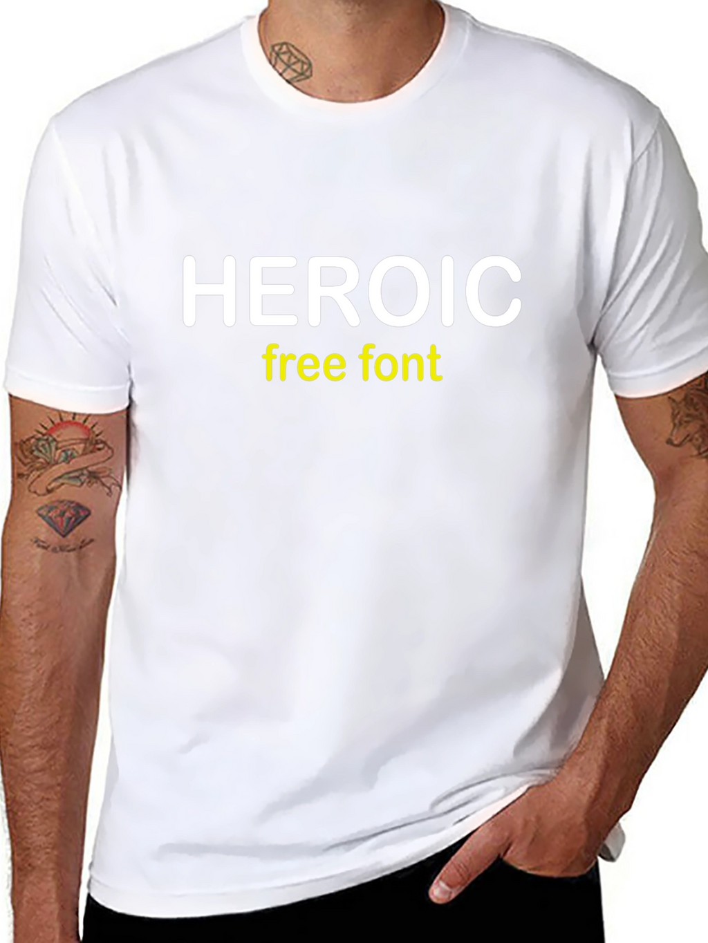 Heroic Free Font Black T-Shirt