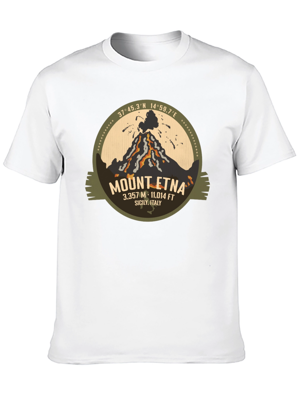 Mount Etna Graphic Tee - Black Short Sleeve