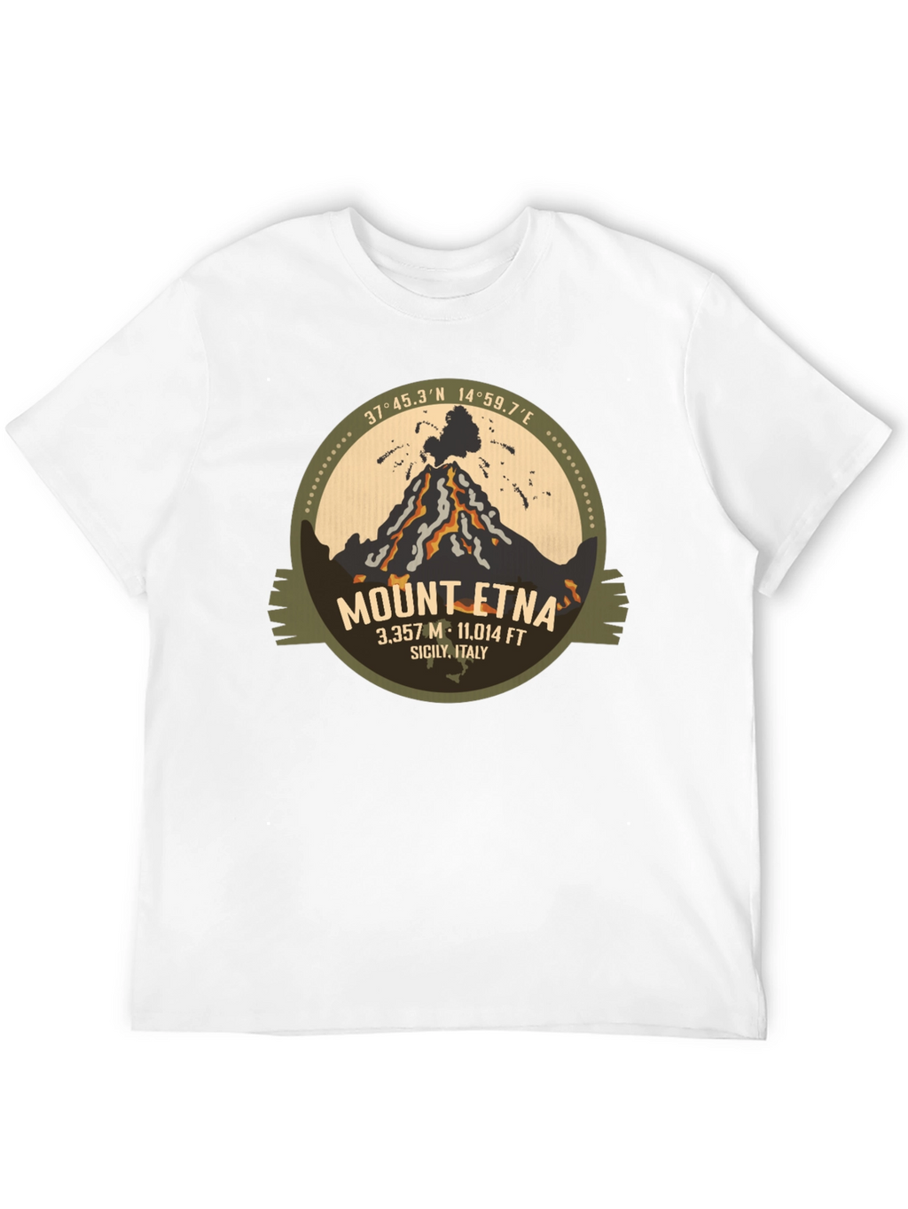 Mount Etna Graphic Tee - Black Short Sleeve