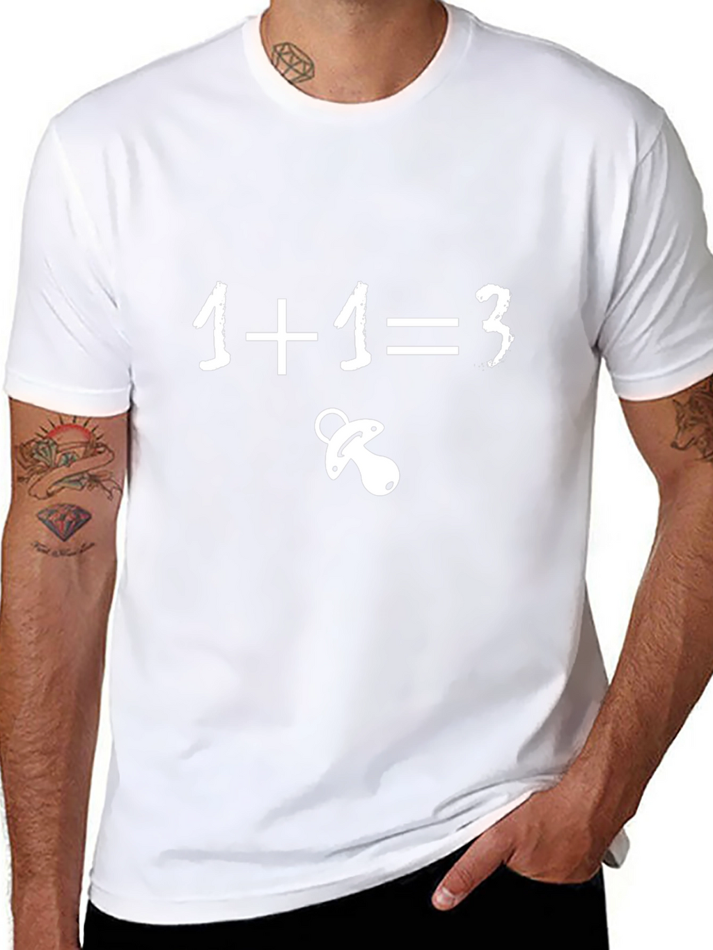 Funny Pregnancy Announcement T-Shirt - 1+1=3