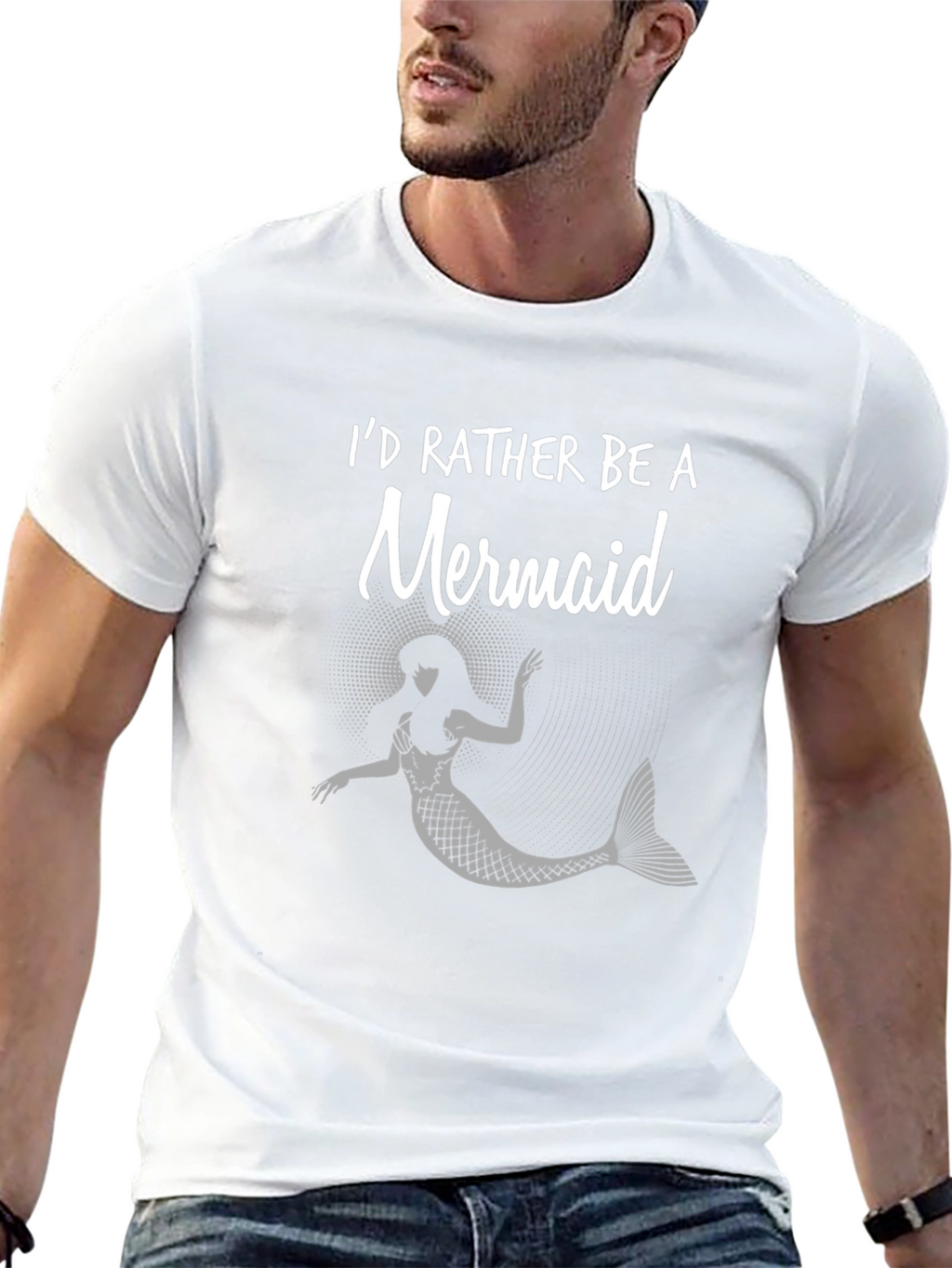 Id Rather Be A Mermaid Black T-Shirt