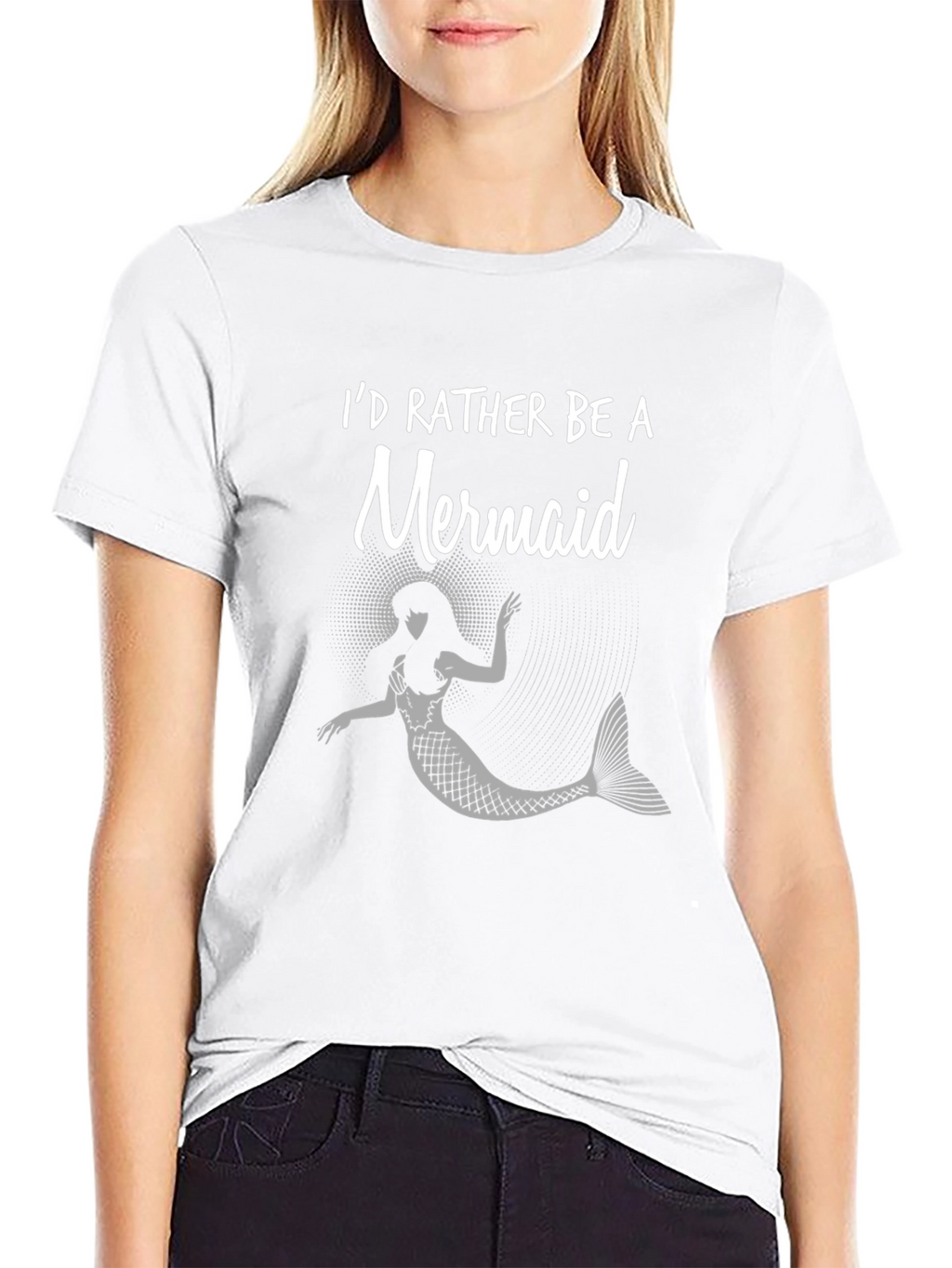 Id Rather Be A Mermaid Black T-Shirt