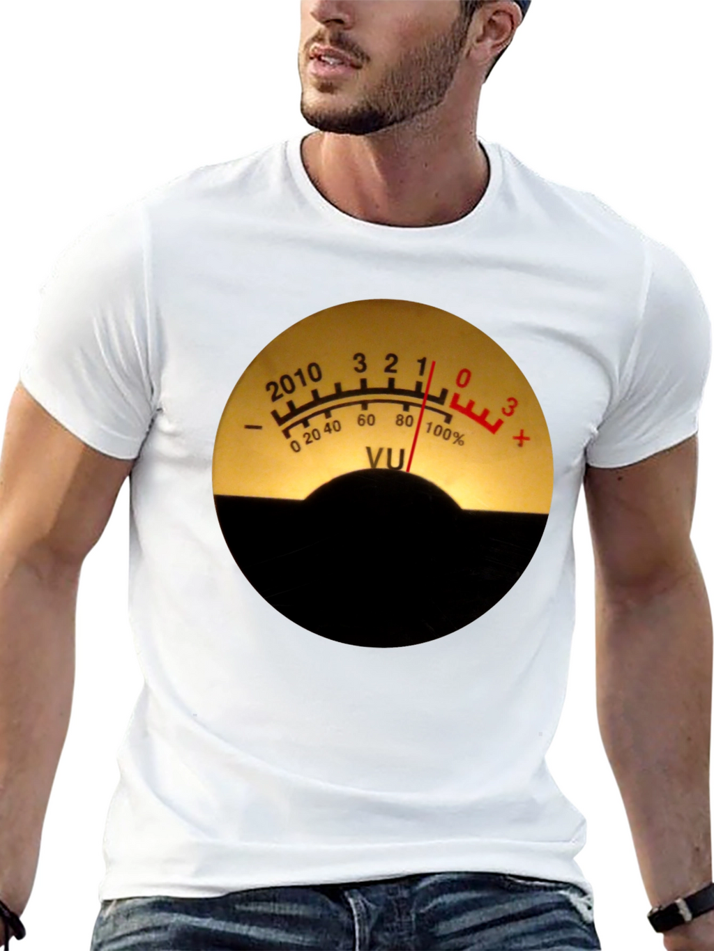 VU Meter Graphic Tee - Black Cotton Blend