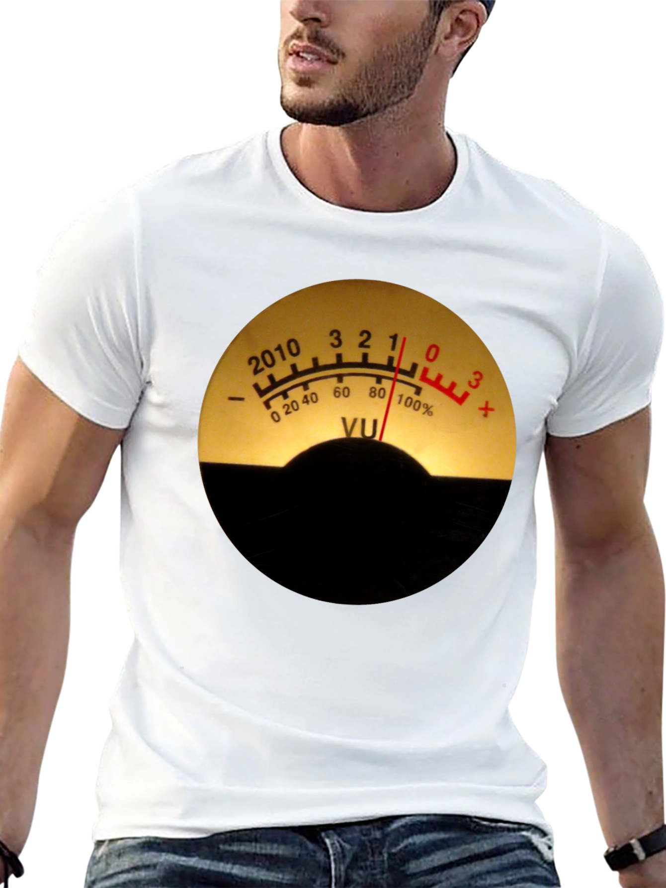 VU Meter Graphic Tee - Black Cotton Blend