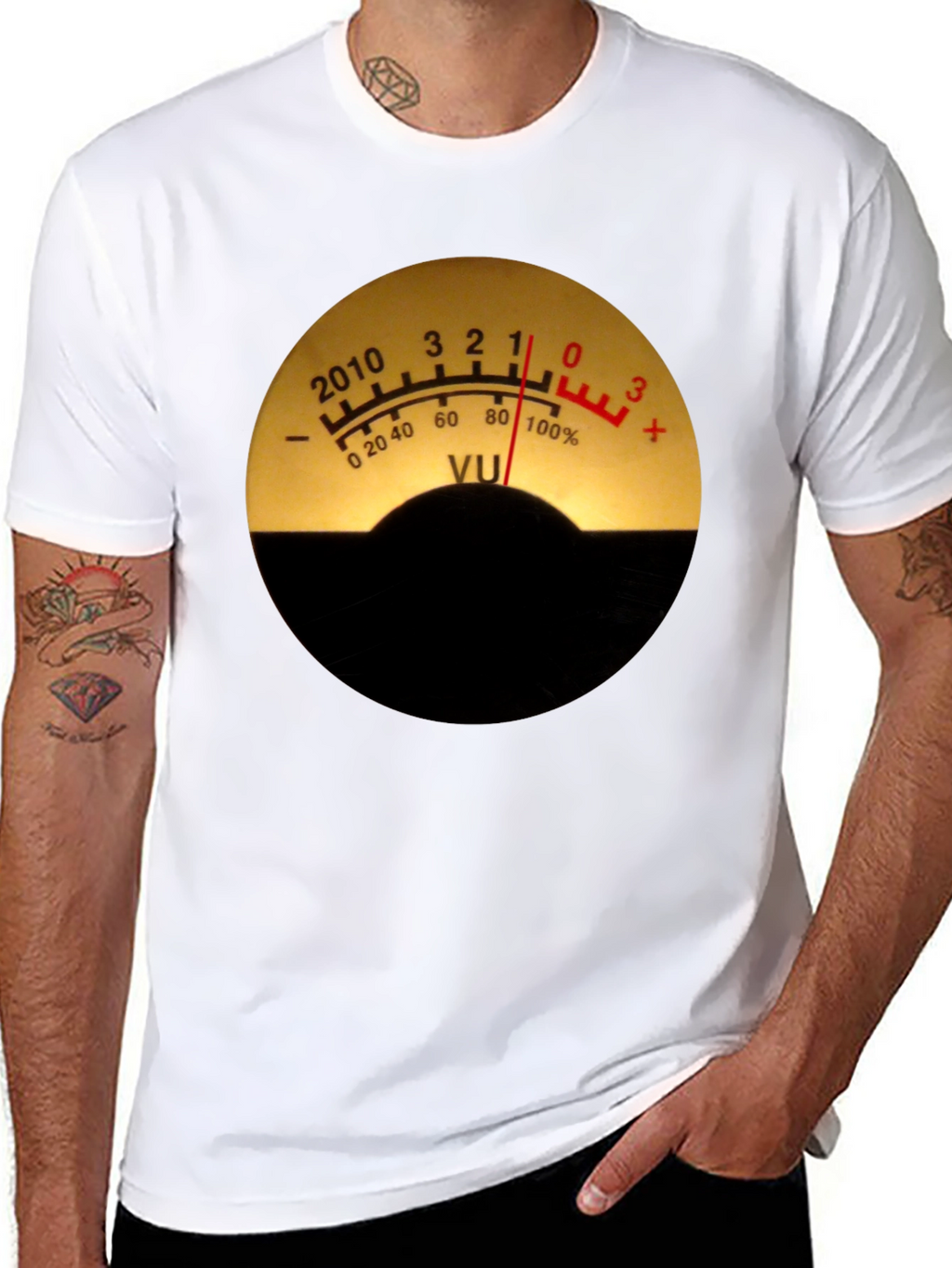 VU Meter Graphic Tee - Black Cotton Blend