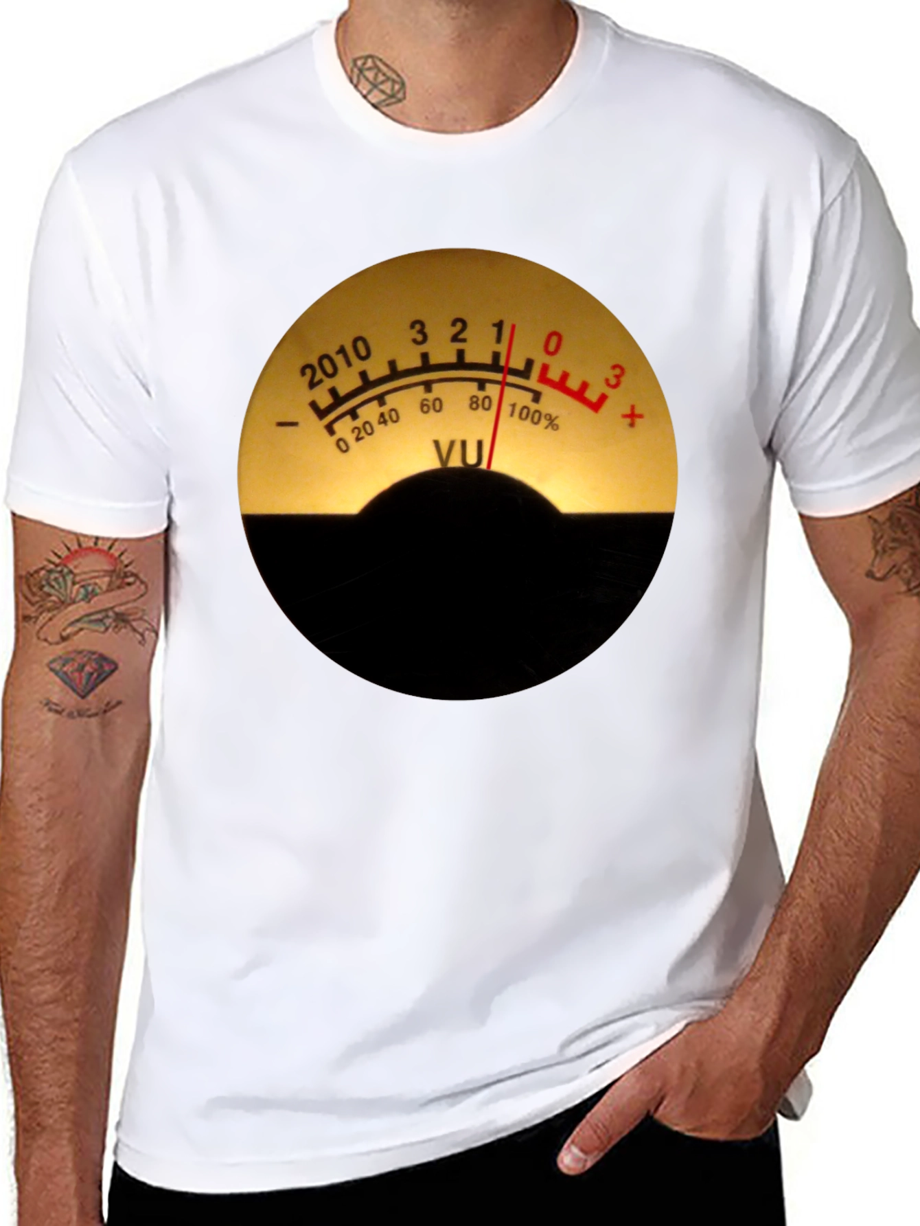 VU Meter Graphic Tee - Black Cotton Blend