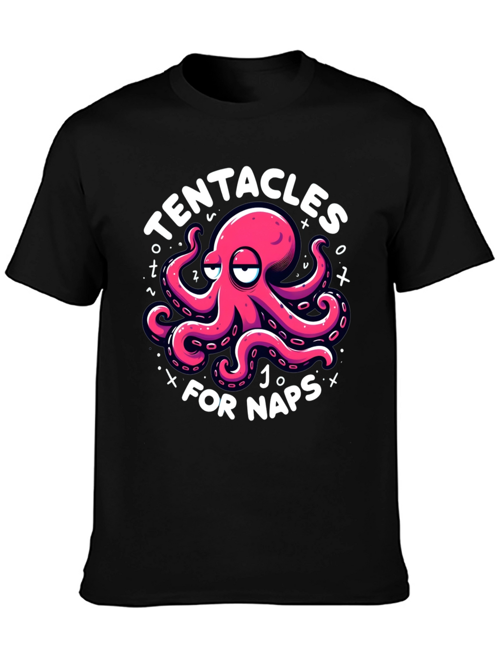 Tentacles for Naps Black Graphic T-Shirt