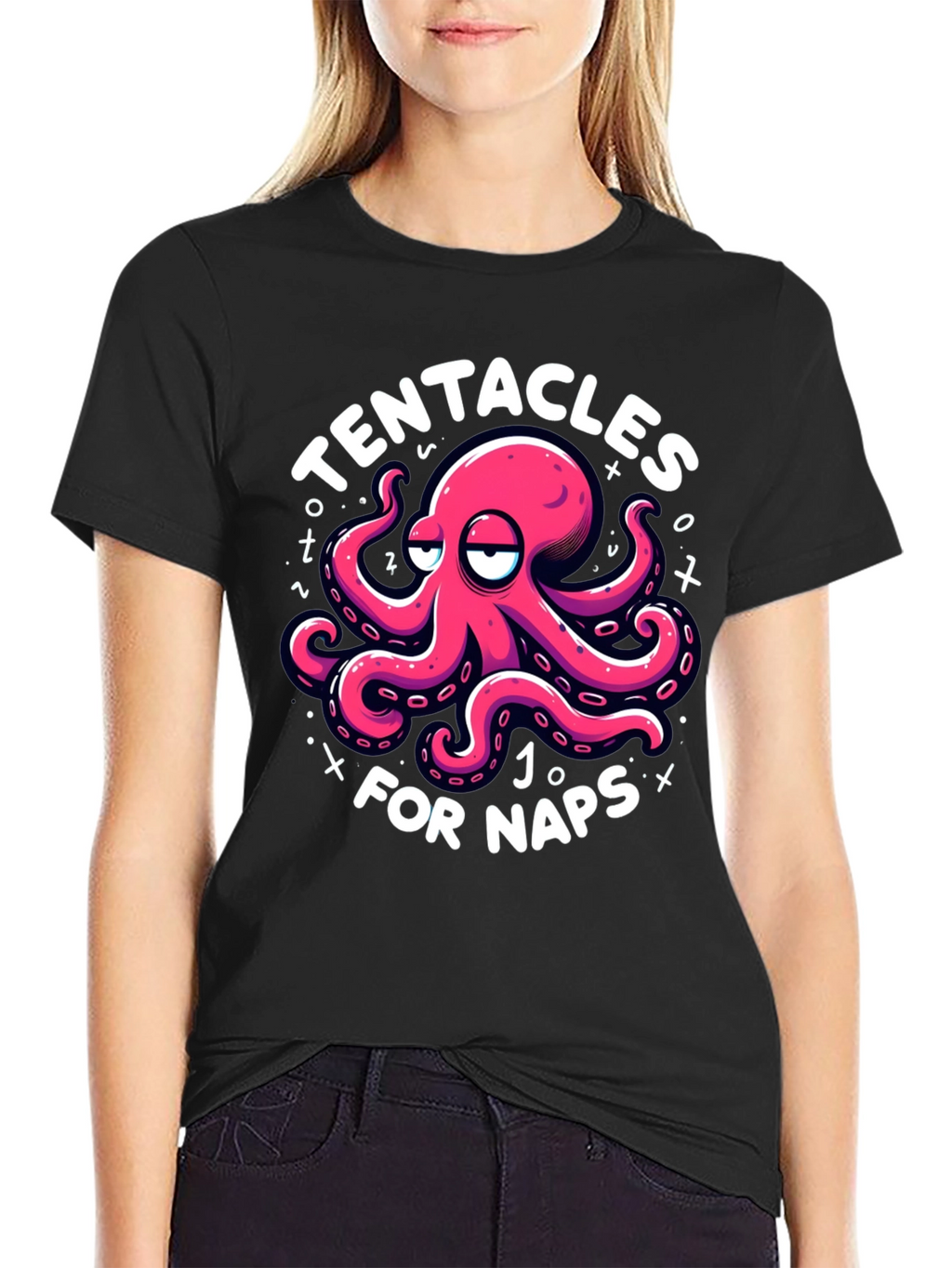 Tentacles for Naps Black Graphic T-Shirt