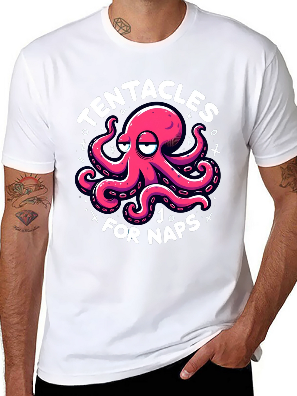Tentacles for Naps Black Graphic T-Shirt