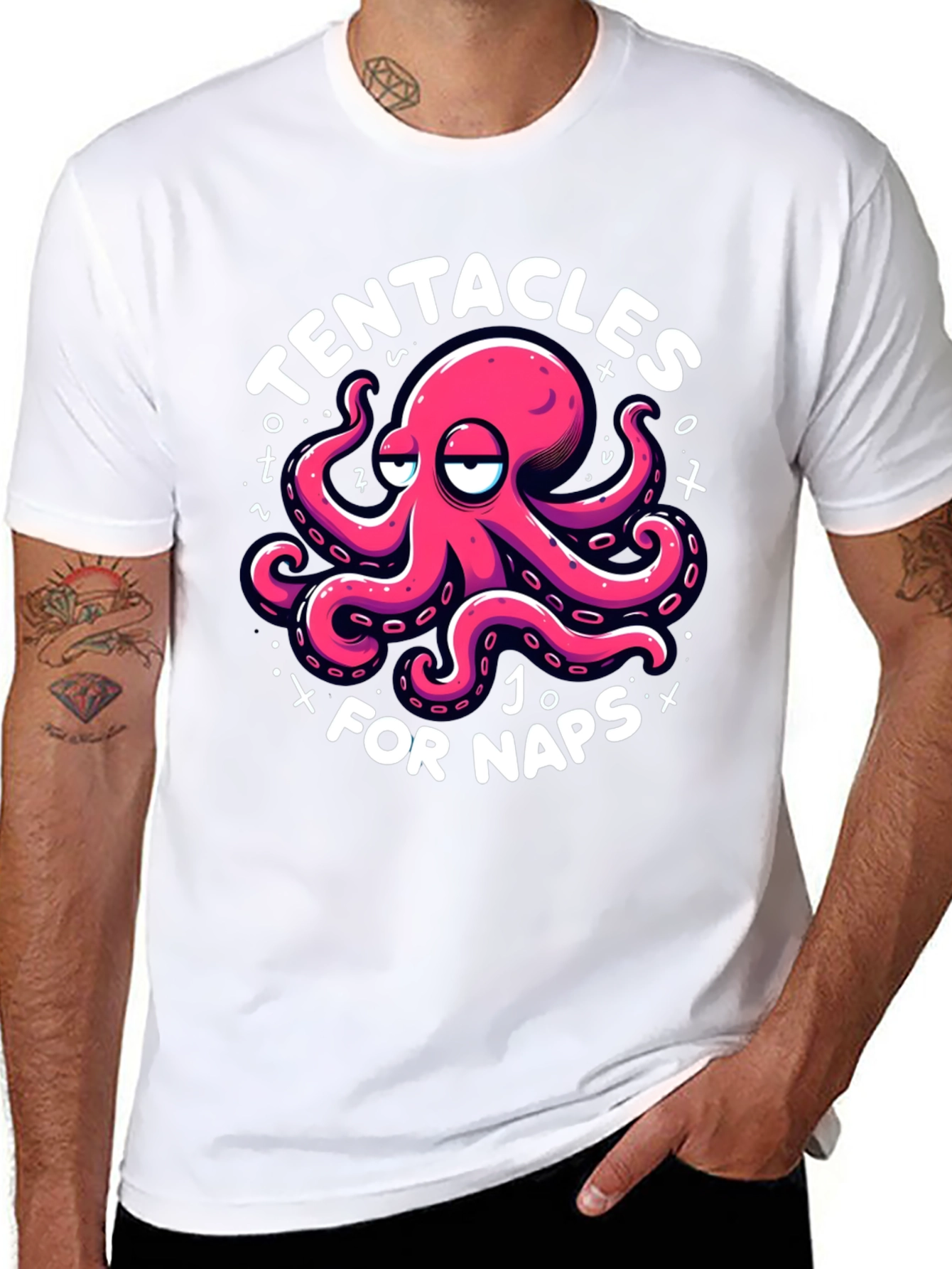 Tentacles for Naps Black Graphic T-Shirt