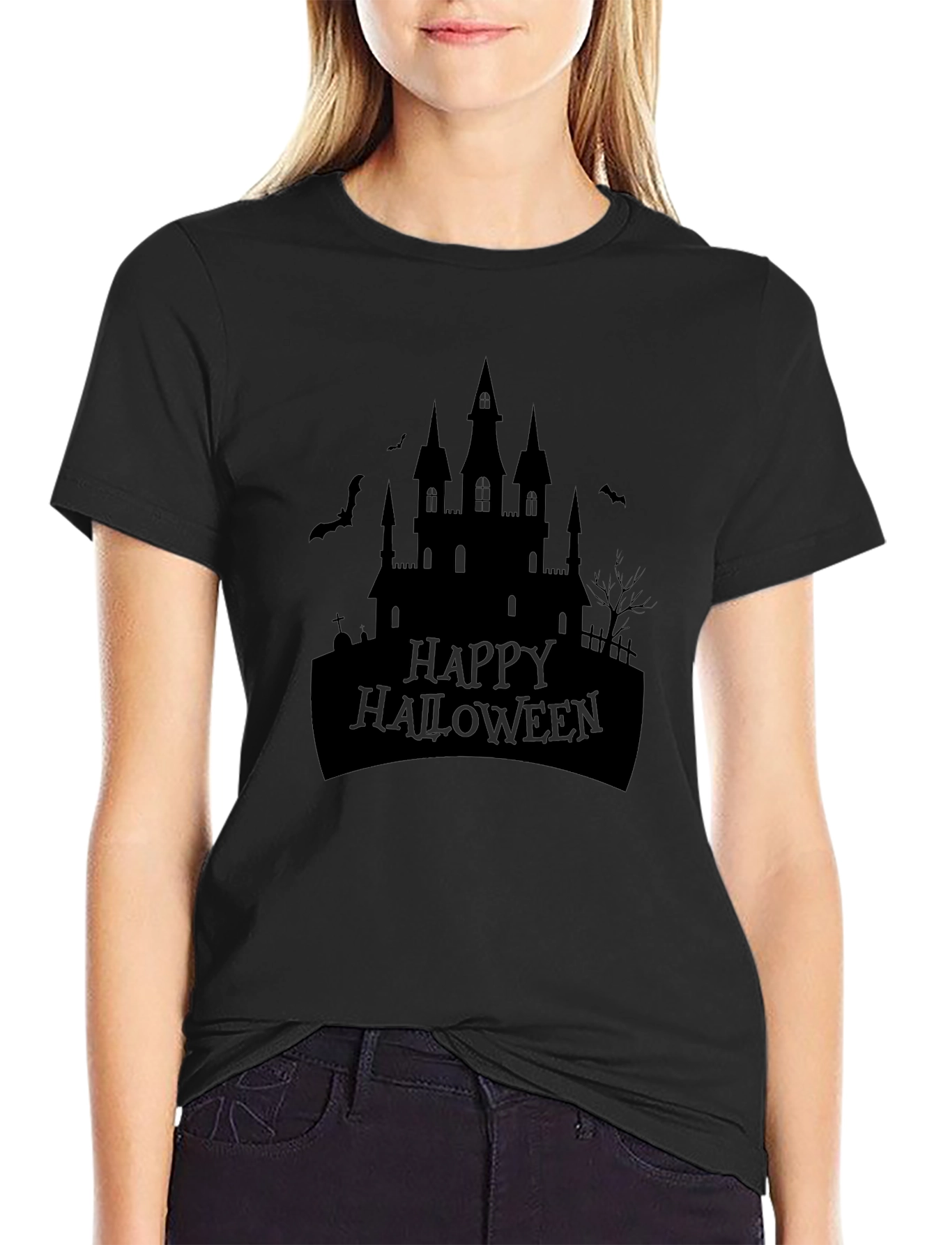 Happy Halloween Castle Graphic Tee