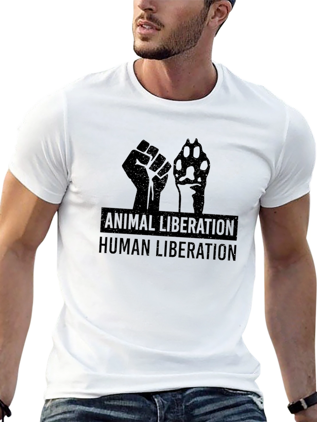 Animal Liberation Human Liberation Black T-Shirt