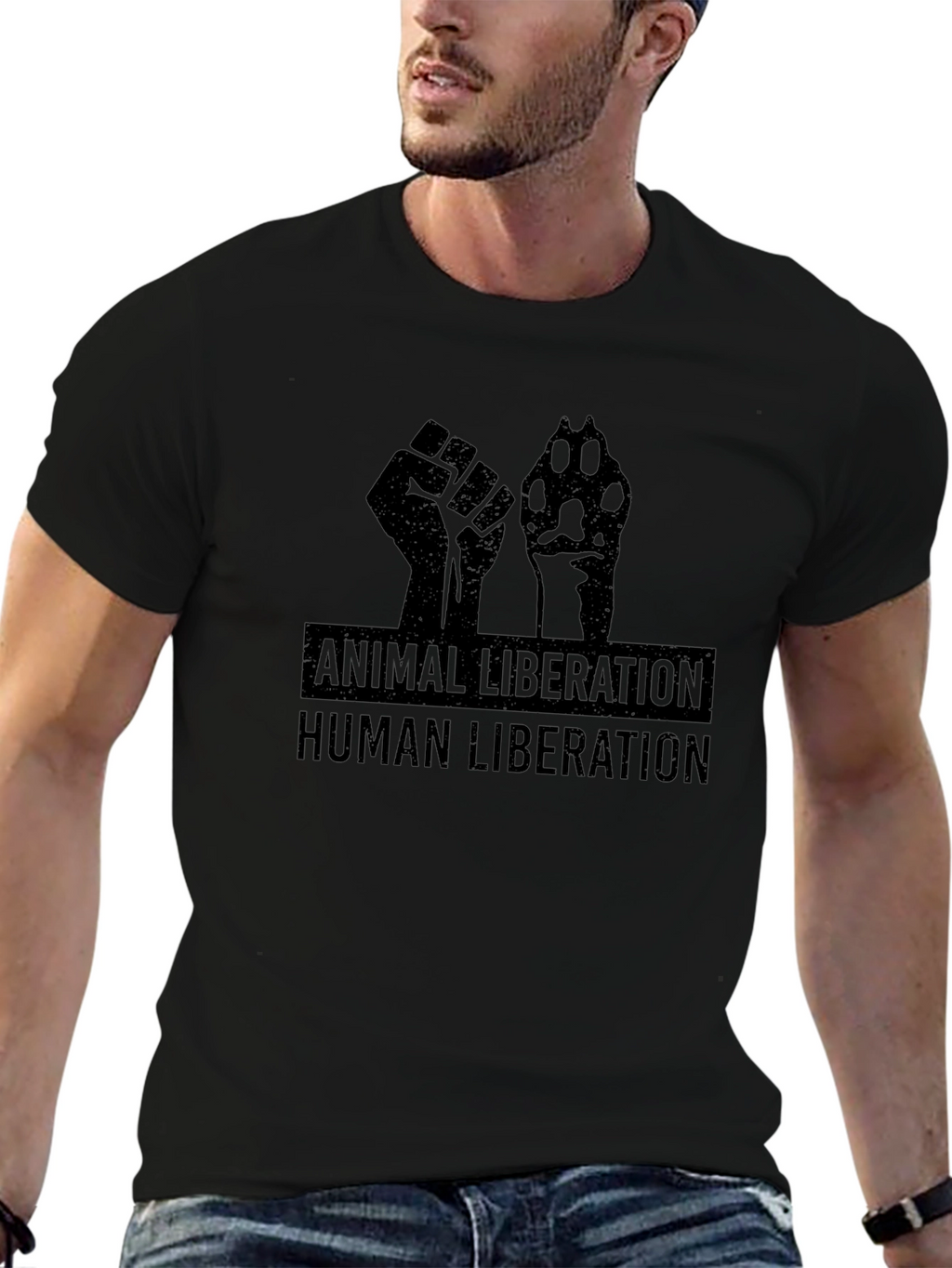 Animal Liberation Human Liberation Black T-Shirt