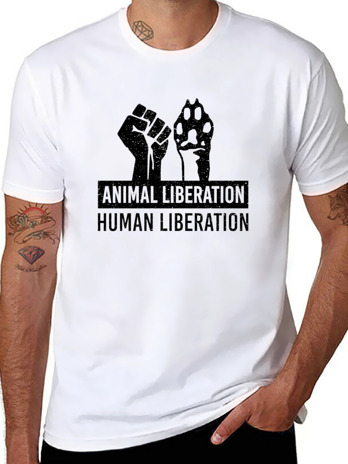 Animal Liberation Human Liberation Black T-Shirt