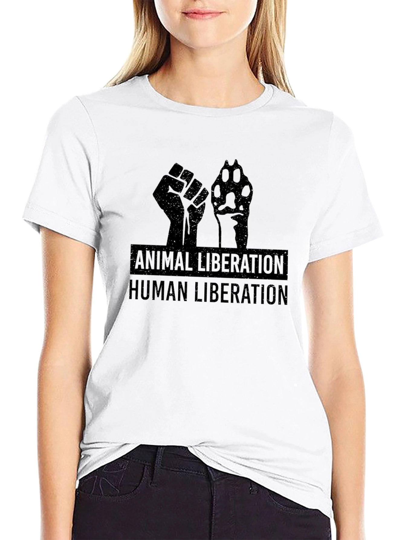 Animal Liberation Human Liberation Black T-Shirt