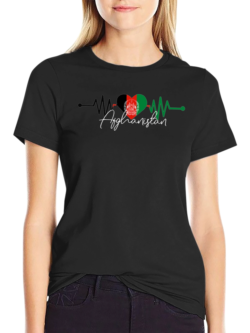 Afghanistan Flag Heartbeat T-Shirt