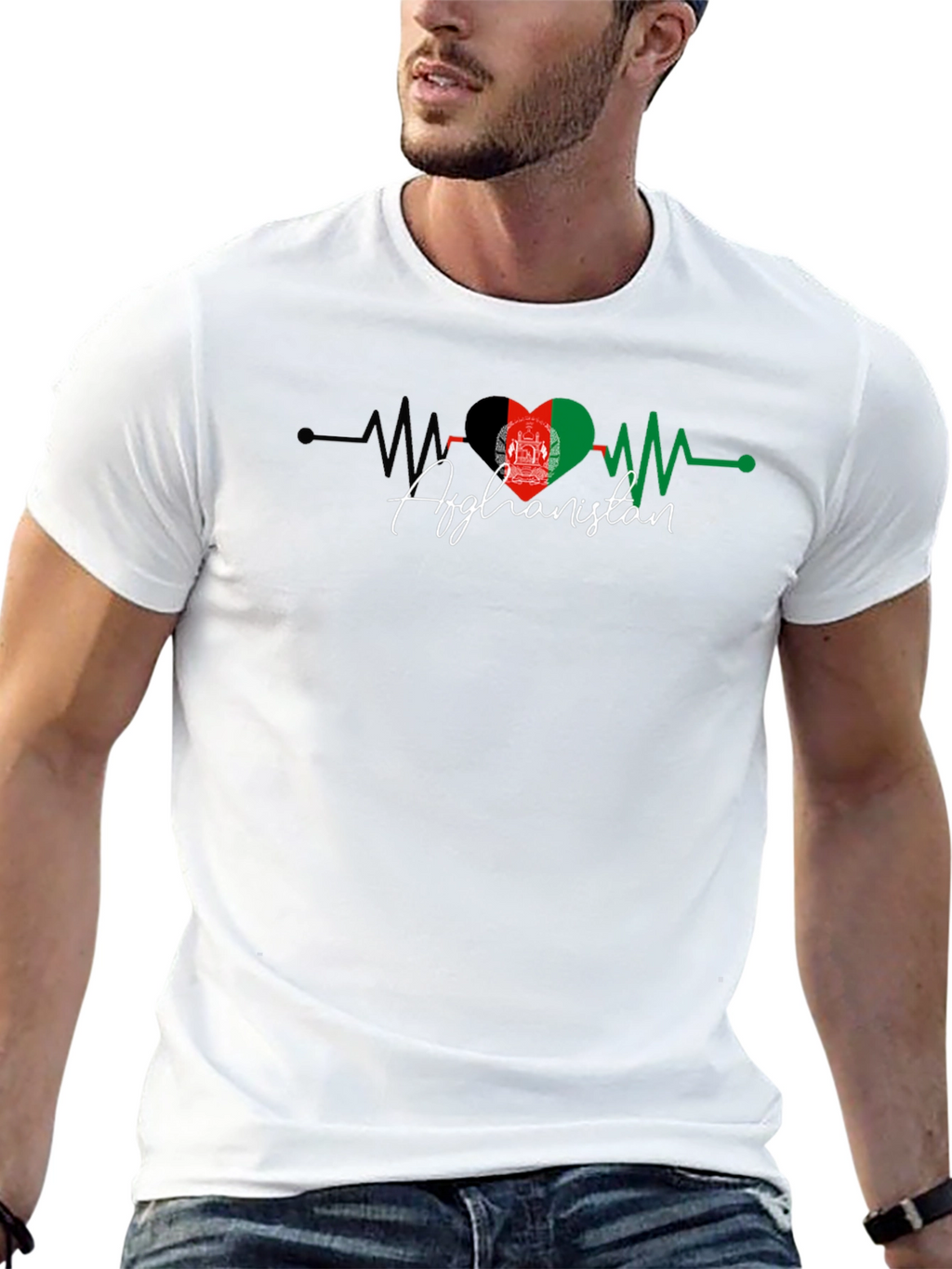 Afghanistan Flag Heartbeat T-Shirt