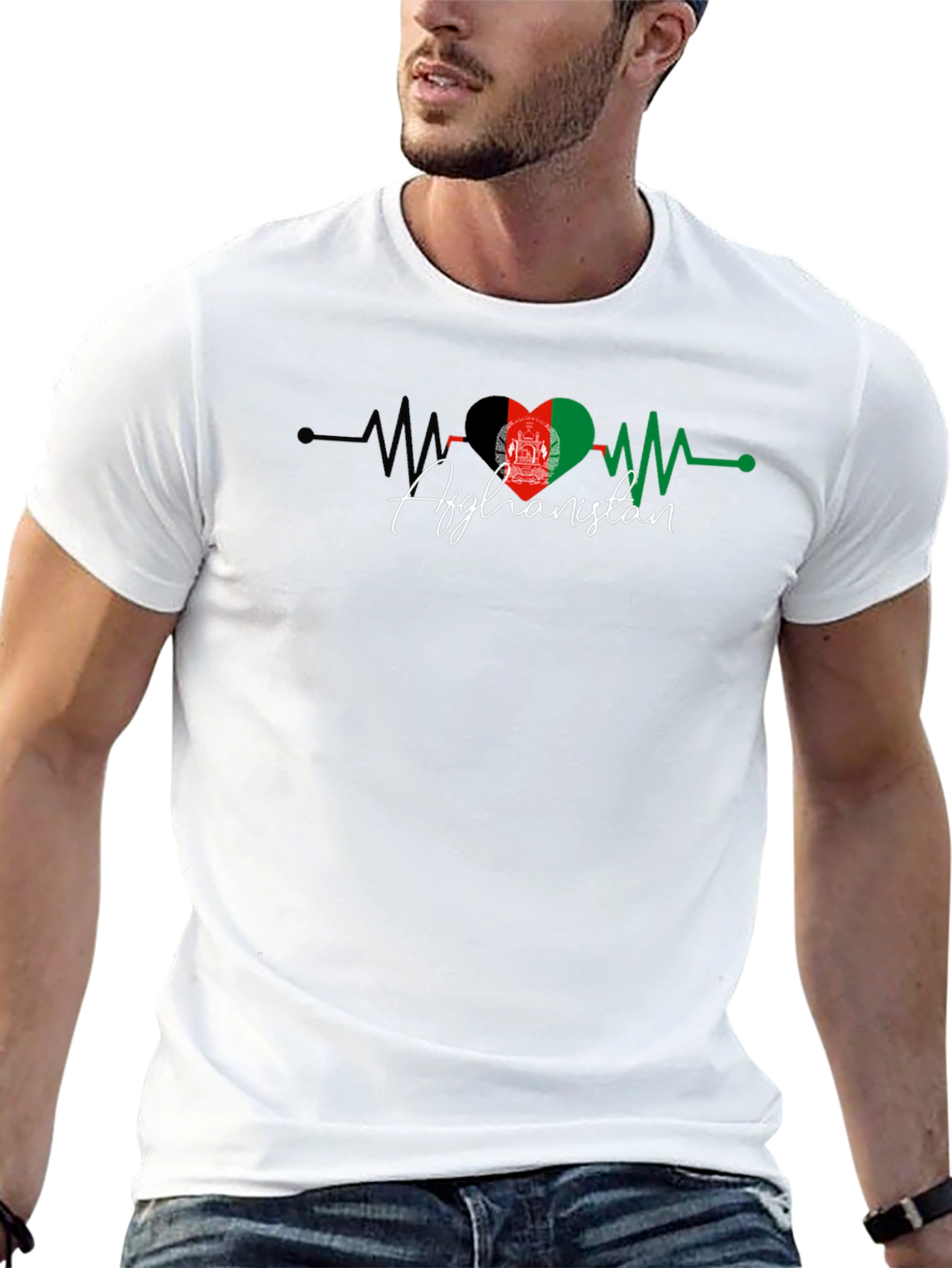 Afghanistan Flag Heartbeat T-Shirt