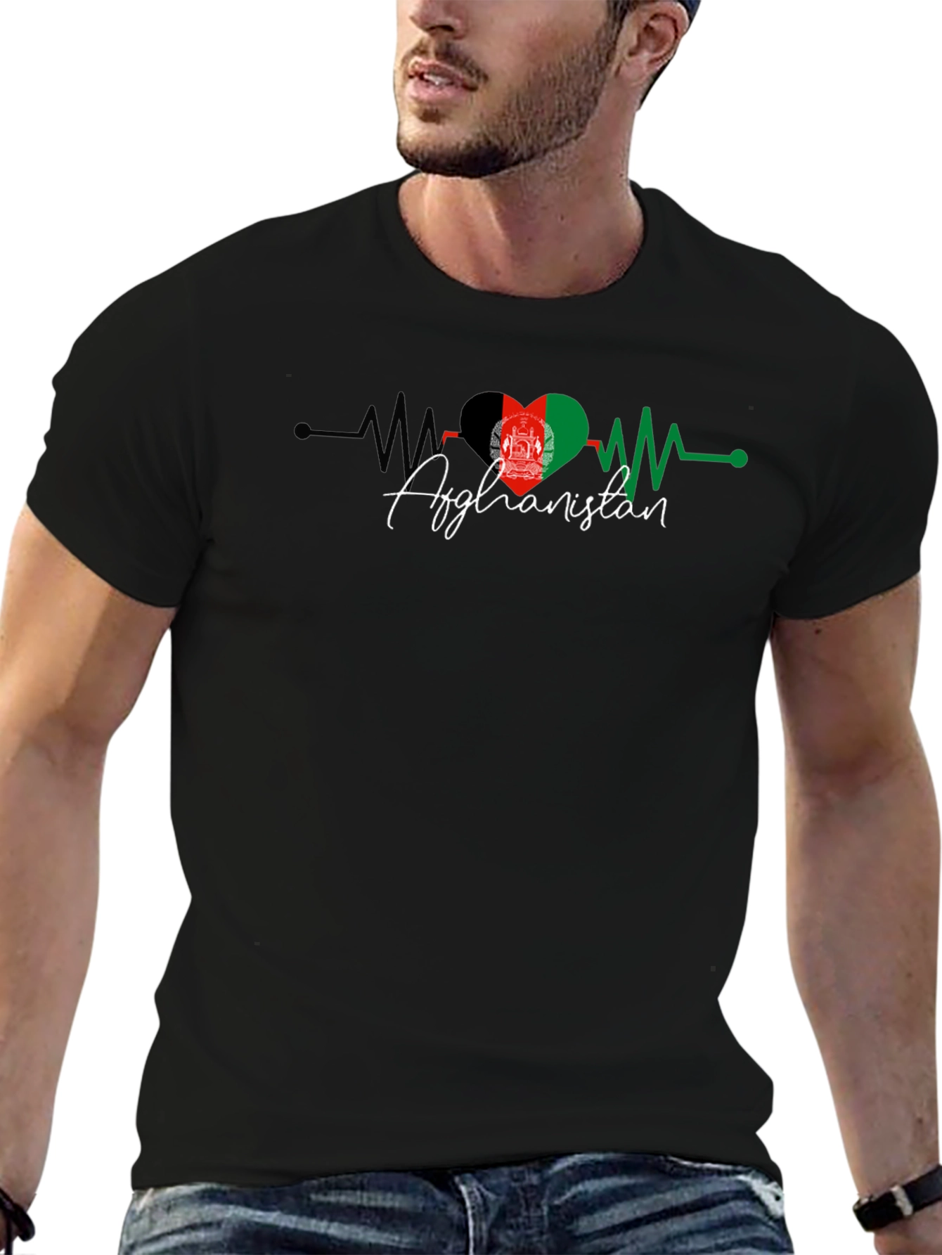 Afghanistan Flag Heartbeat T-Shirt