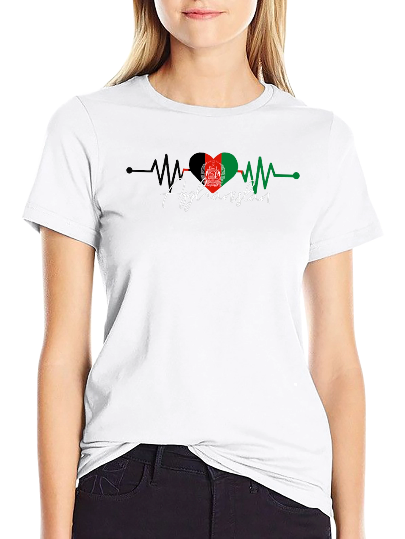 Afghanistan Flag Heartbeat T-Shirt