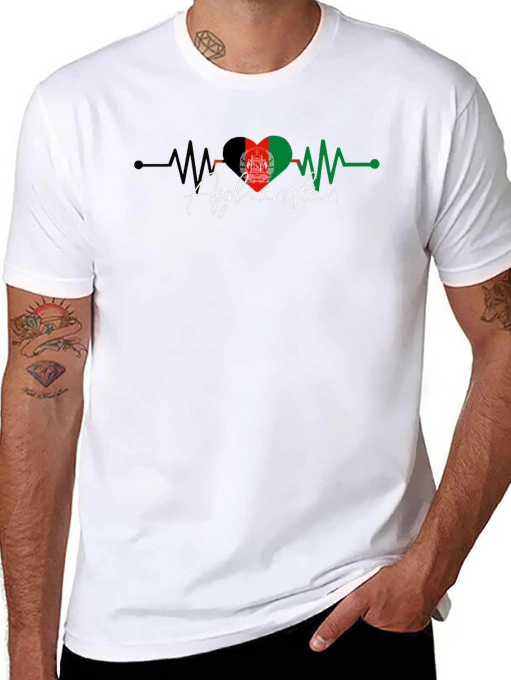 Afghanistan Flag Heartbeat T-Shirt