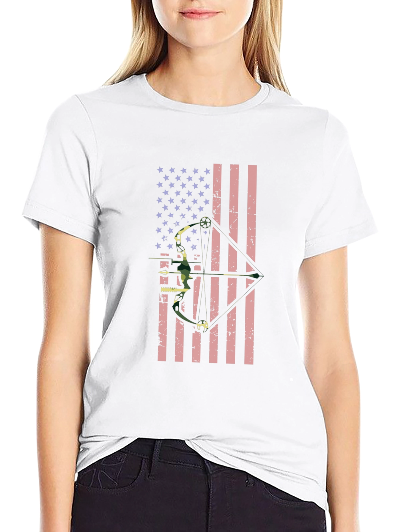 American Flag Bow Hunting T-Shirt