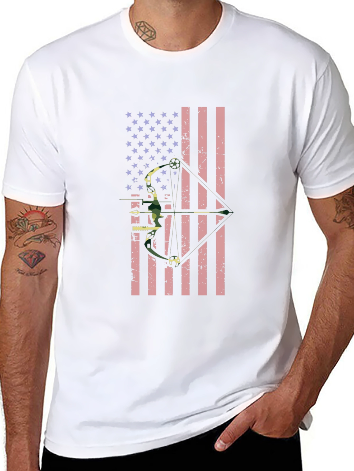 American Flag Bow Hunting T-Shirt